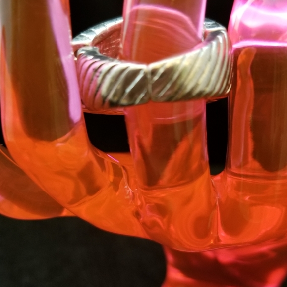 Chunky Silver Tone Stretch Ring - Picture 8 of 8